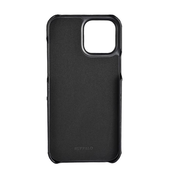 BUFFALO - BUFFALO äkta läder Skal iPhone 13 Pro Max - Svart