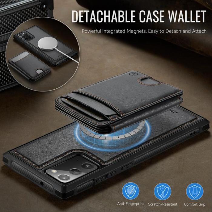 OEM - JEEHOOD Samsung Galaxy Note20 Fodral KonstLäder - Svart