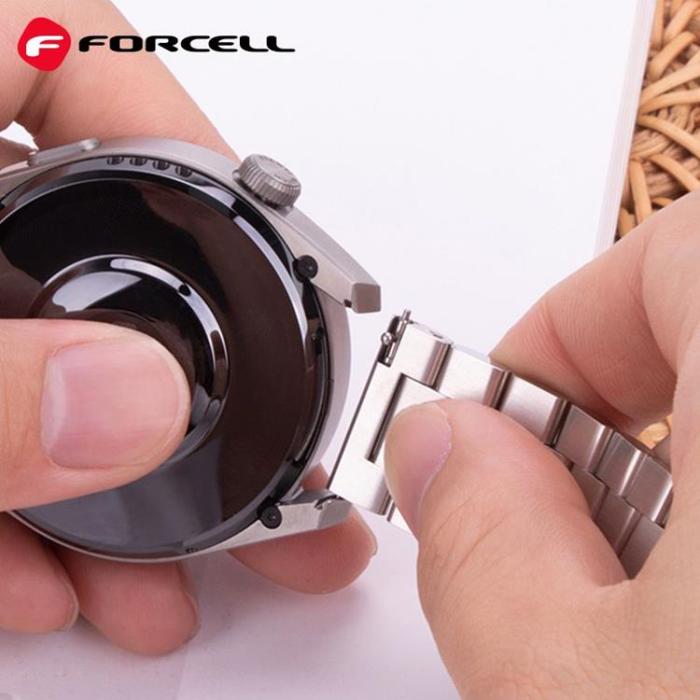 Forcell - Forcell Galaxy Watch Armband (22mm) FS06 - Silver