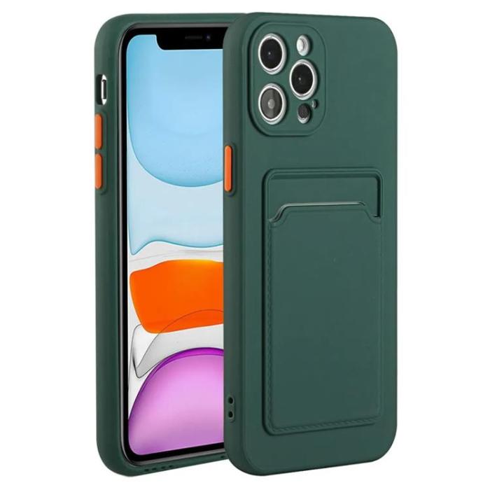 Taltech - iPhone 15 Pro Max Mobilskal Korthållare - Midnattsgrön