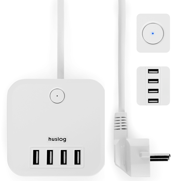 Huslog Cube Extension Cord 3 Sockets EMX-190224 - Vit | 311 | AlltMobil