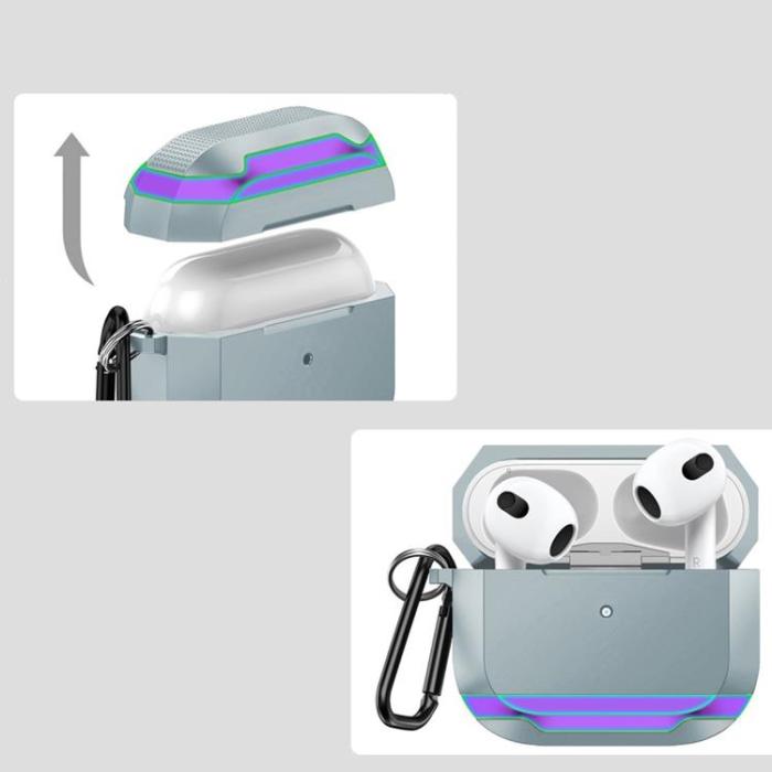 OEM - AirPods Pro 2 Skal Aluminium TPU - Blå/Svart