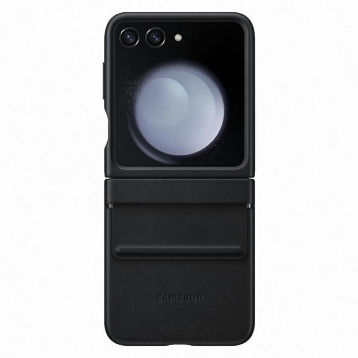 Samsung - Samsung Galaxy Z Flip 5 Mobilskal Ekologisk Läder - Svart