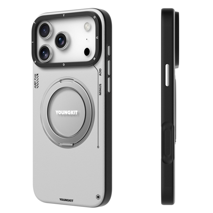 YOUNGKIT - YOUNGKIT iPhone 17 Pro Max Mobilskal Rotating Kickstand - Grå