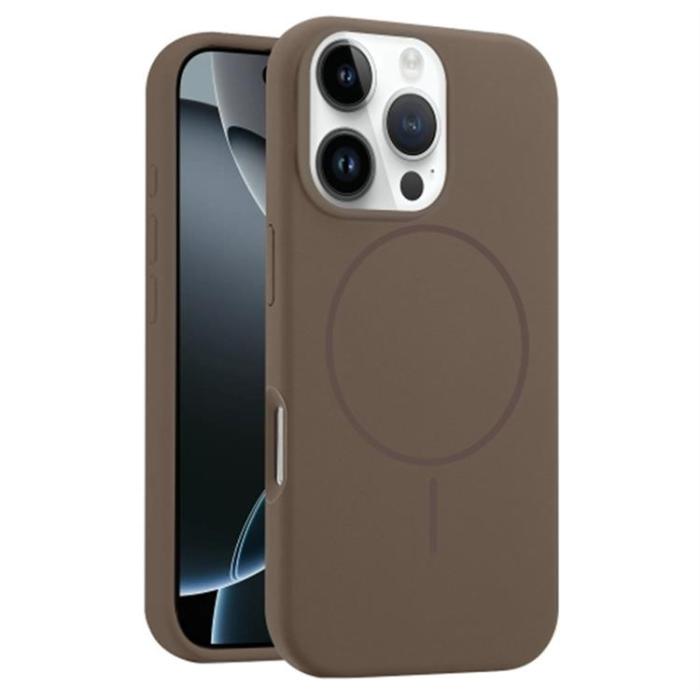 A-One Brand - iPhone 16 Pro Mobilskal MagSafe Silikon Anti Drop - Brun