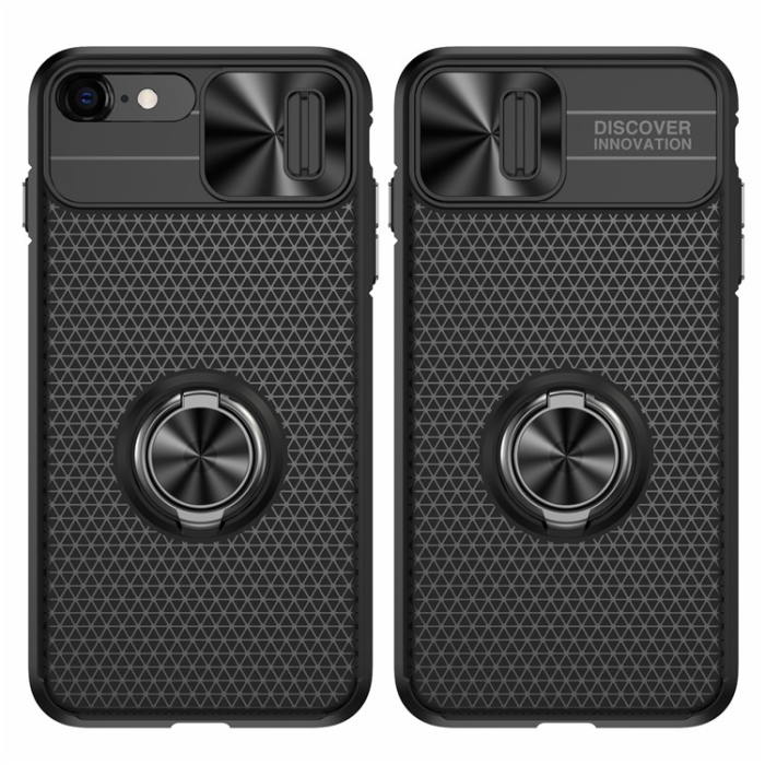 A-One Brand - iPhone 7/8/SE (2020/2022) Mobilskal Ringhållare Kickstand - Svart