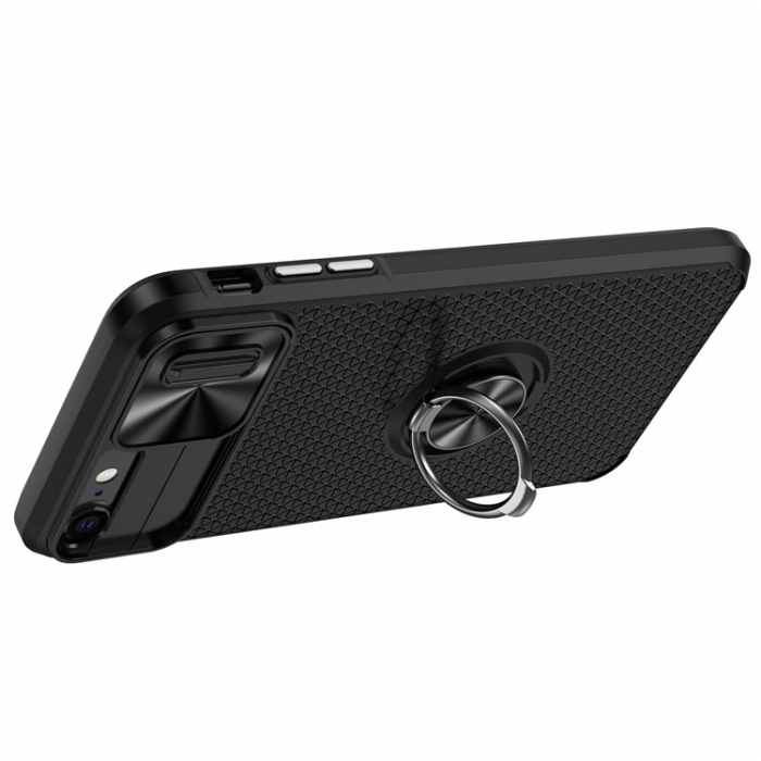 A-One Brand - iPhone 7/8/SE (2020/2022) Mobilskal Ringhållare Kickstand - Svart