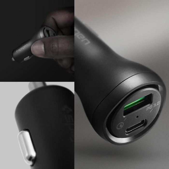 Spigen - Spigen 2-Port Billaddare Steadiboost - Svart