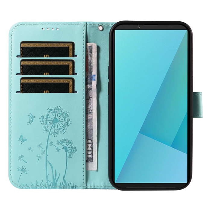 A-One Brand - Sony Xperia 10 VII Plånboksfodral Strap Dandelion Läder - Grön