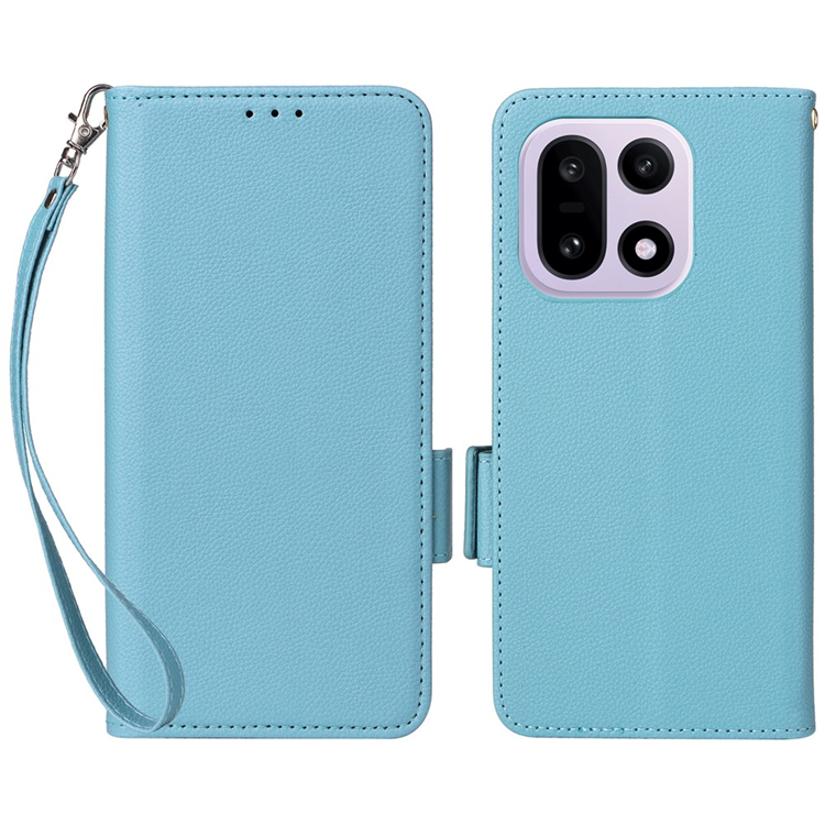 OnePlus 15 5G Plånboksfodral Litchi Texture Konstläder - Blå (Babyblå) | 2353 | AlltMobil