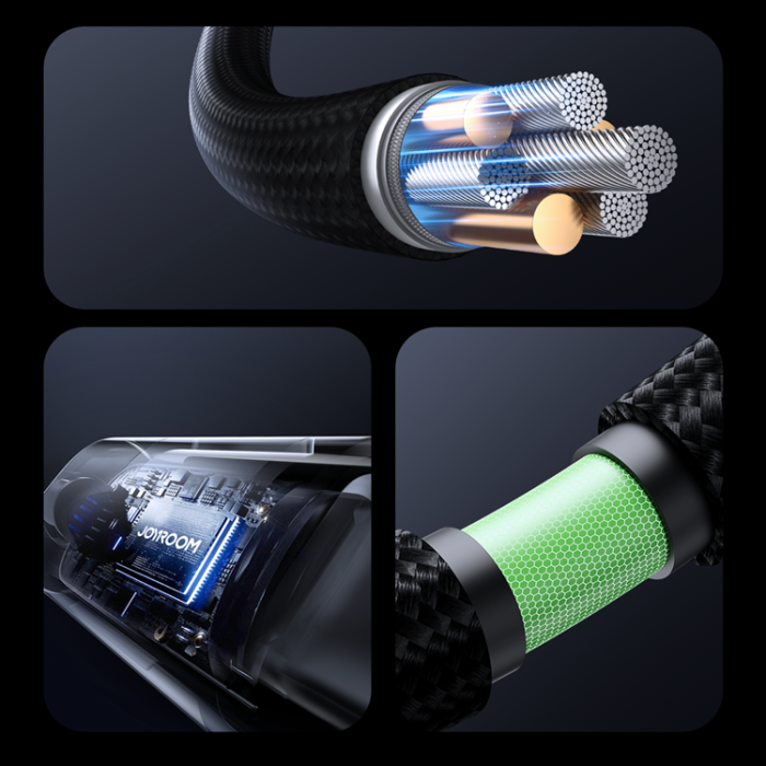 Joyroom - Joyroom USB-A - USB-C kabel 66W 1.2m med Display - Svart