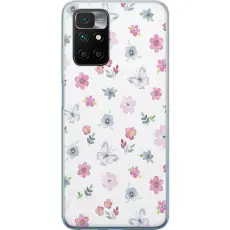 Gustaf - Mobilskal till Xiaomi Redmi 10 med Blommor och fj&auml;rillar