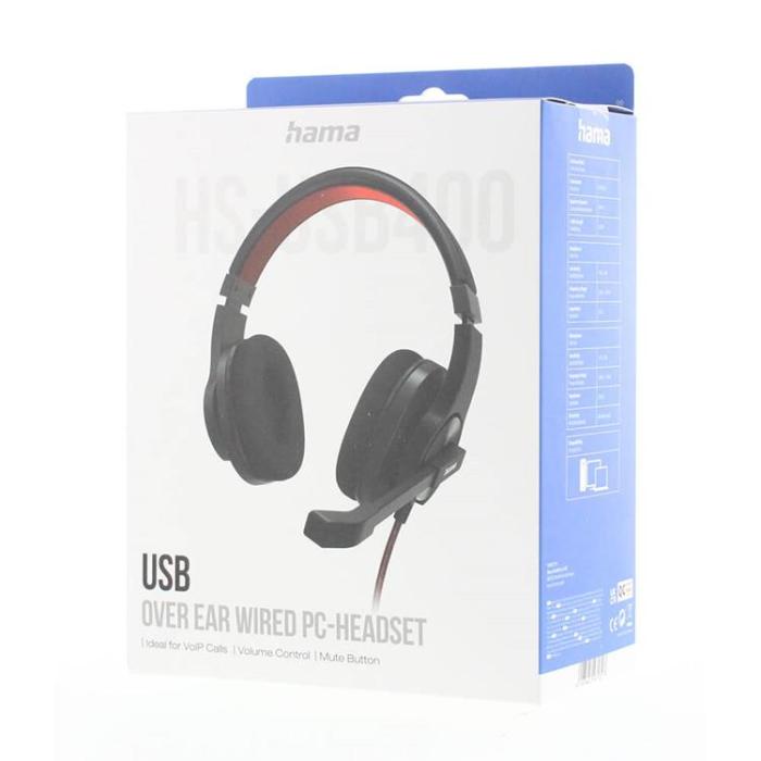 Hama - Hama Headset PC Office Stereo Over-Ear HS-USB400 V2 - Svart