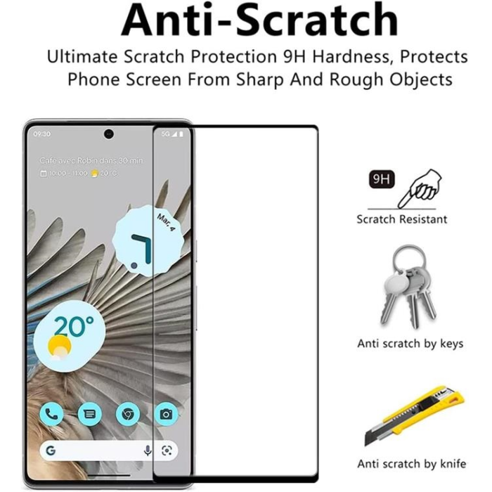 A-One Brand - [2-PACK] Google Pixel 7a Härdat Glas Skärmskydd - Svart