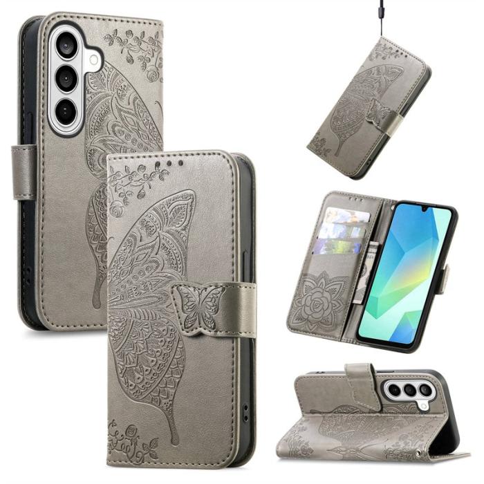 OEM - Plånboksfodral för Samsung Galaxy S26 Konstläder med rem - Grå