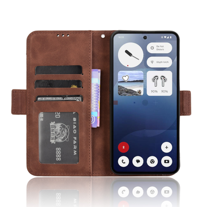 A-One Brand - Nothing Phone (3a) Plånboksfodral Läder - Brun
