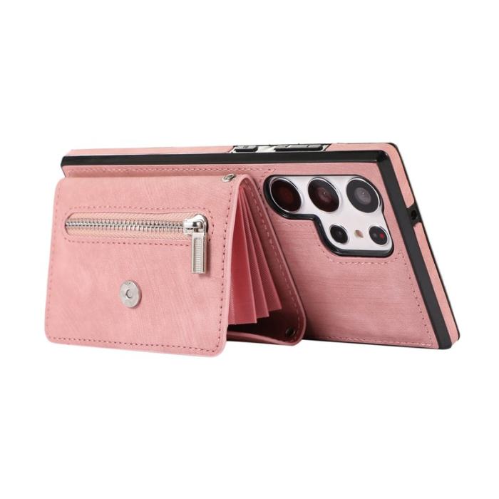 OEM - Mobilfodral för Samsung Galaxy S26 Ultra Kickstand Kortfack - Roséguld