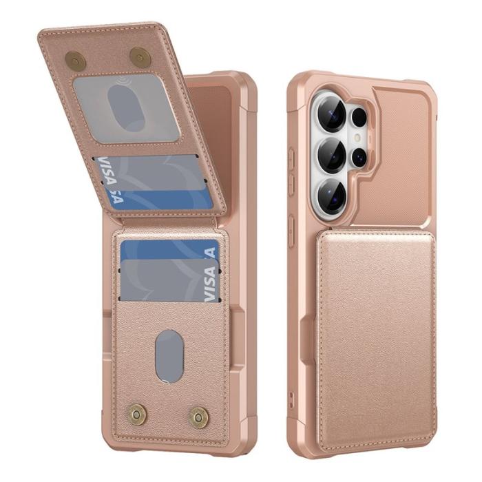 OEM - Mobilfodral för Samsung Galaxy S26 Ultra Kickstand Kortfack - Roséguld