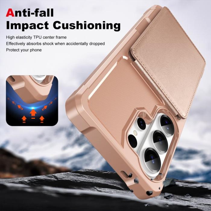 OEM - Mobilfodral för Samsung Galaxy S26 Ultra Kickstand Kortfack - Roséguld