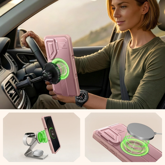 Tech-Protect - Tech-Protect Mobilskal För Galaxy S26 Ultra Magsafe Kevlar 2-Set - Rosa