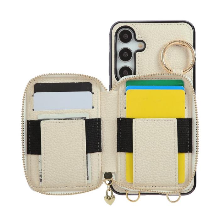 OEM - Mobilfodral för Samsung Galaxy S26 Konstläder med kortfack - Beige