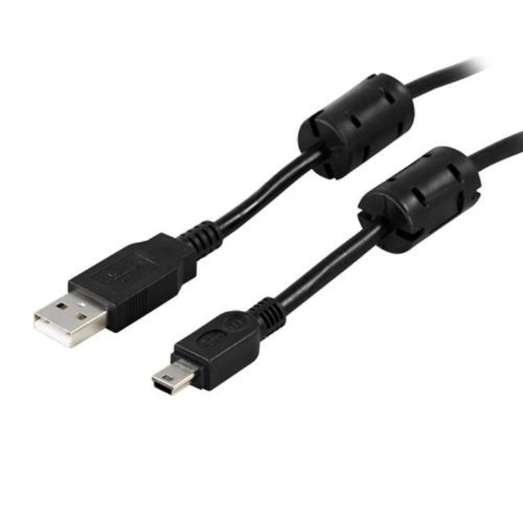 Deltaco Typ-A Till Mini USB Kabel 2m - Svart | 3541 | AlltMobil