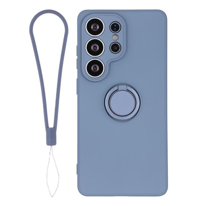 OEM - Mobilskal för Samsung Galaxy S26 Ultra Silikon med Ring Kickstand - Mörkblå