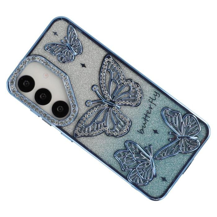 OEM - Mobilskal för Samsung Galaxy S26 TPU med rhinestones - Blå