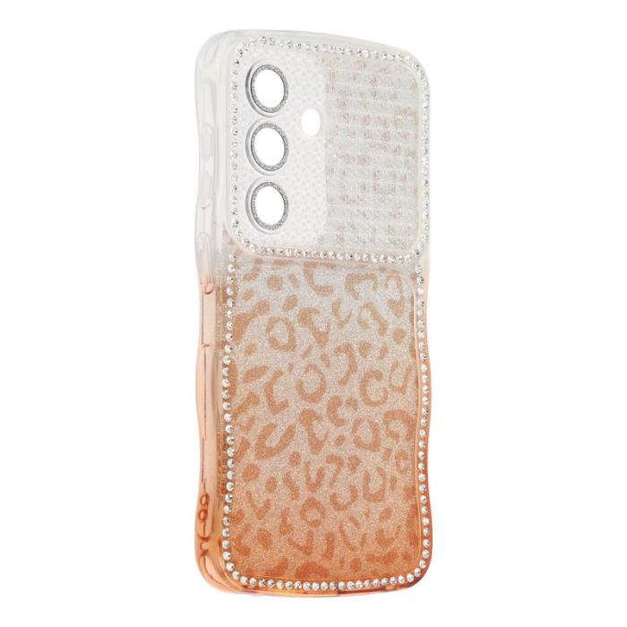 OEM - Mobilskal för Samsung Galaxy S26 TPU med rhinestones - Gradient Brun