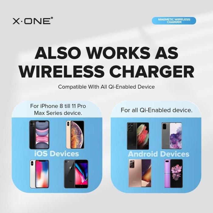 X-One - X-One MagSafe Trådlös Laddare - Vit