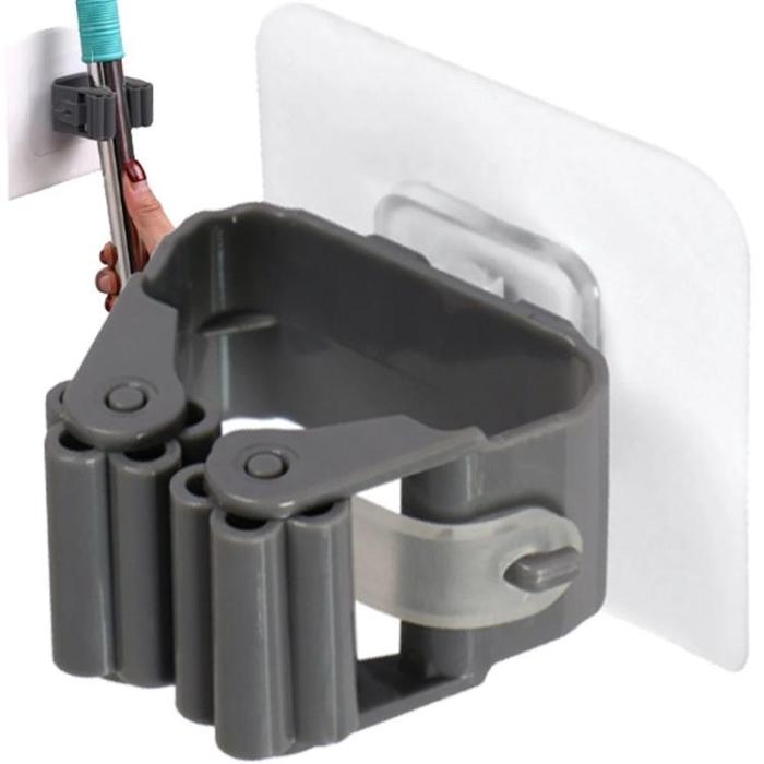 OEM - Väggmonterad Kvastmopphållare Självhäftande - Grå