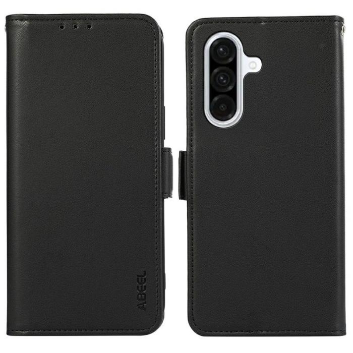 ABEEL - ABEEL Mobilskal till Samsung Galaxy A56 5G Konstläder RFID-Skydd Svart