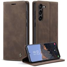 Caseme - CASEME 013 Series Samsung Galaxy S23 Pl&aring;nboksfodral Konstl&auml;der Brun