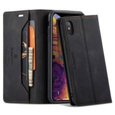 AUTSPACE - AUTSPACE A01 iPhone X/XS Pl&aring;nboksfodral Konstl&auml;der - Svart