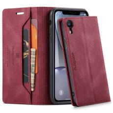 AUTSPACE - AUTSPACE A01 iPhone XR Pl&aring;nboksfodral i Konstl&auml;der - R&ouml;d