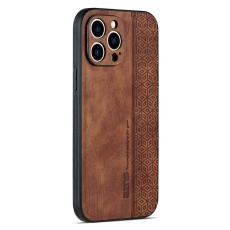 AZNS - AZNS iPhone 16 Pro Fodral Skyddande KonstL&auml;der - Brun