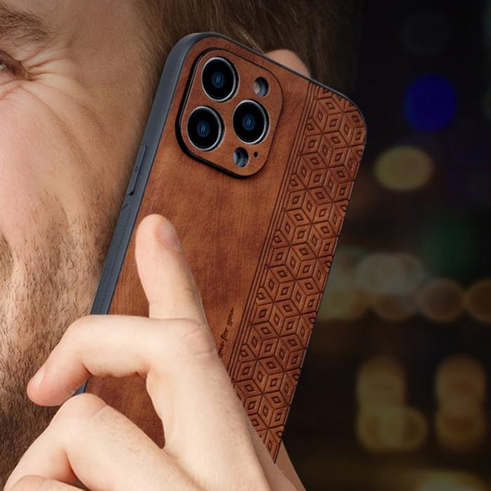 AZNS - AZNS iPhone 16 Pro Fodral Skyddande KonstLäder - Blå