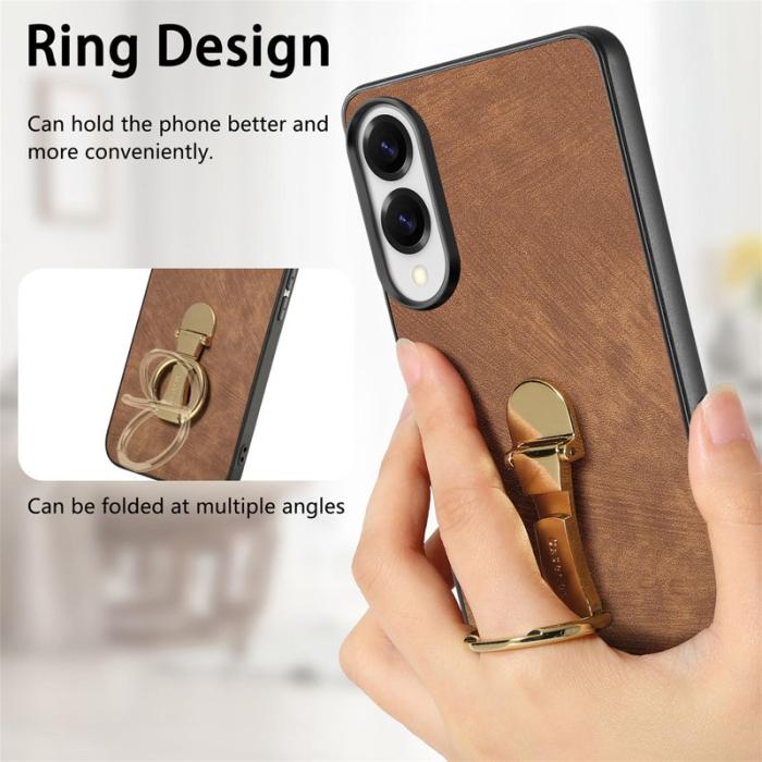 CASENEO - CASENEO D22 Fodral för Samsung Galaxy S25 Edge - KonstLäder - Brun