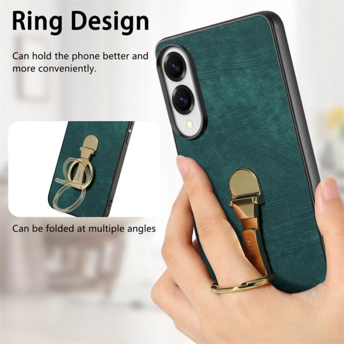 CASENEO - CASENEO D22 Fodral för Samsung Galaxy S25 Edge - KonstLäder - Grön