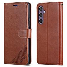 AZNS - AZNS Samsung Galaxy S25+ Pl&aring;nboksfodral Anti-Scratch Konstl&auml;der - Brun