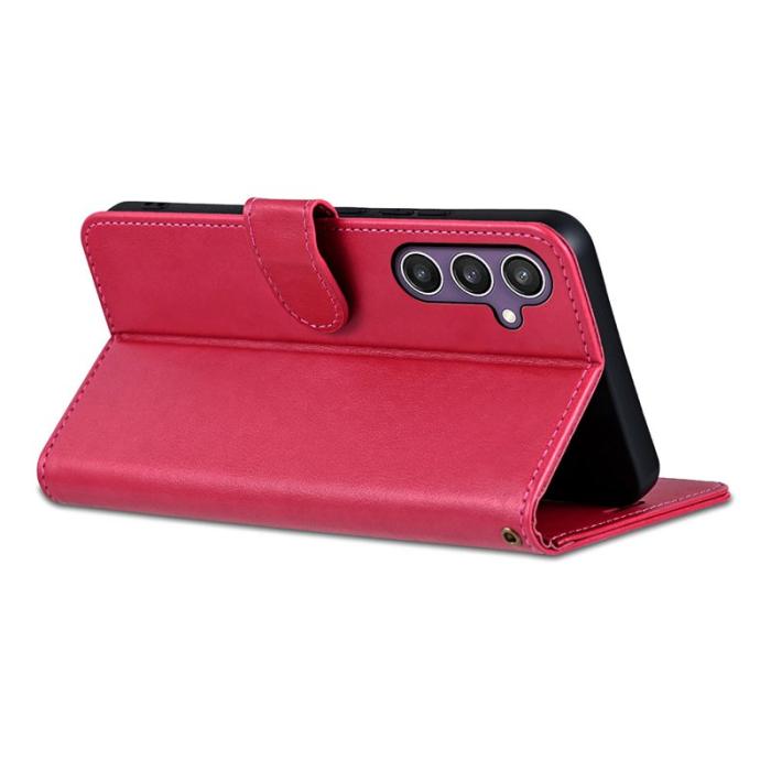 AZNS - AZNS Samsung Galaxy S25 Plånboksfodral Anti-Scratch Konstläder - Röd