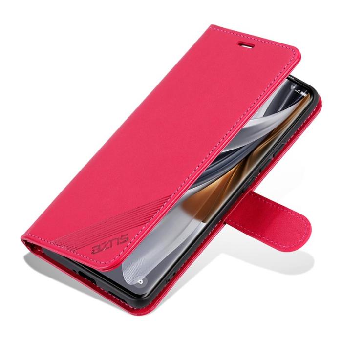 AZNS - AZNS Samsung Galaxy S25 Plånboksfodral Anti-Scratch Konstläder - Röd