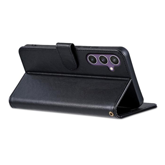 AZNS - AZNS Samsung Galaxy S25 Plånboksfodral Anti-Scratch Konstläder - Svart