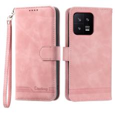 DIERFENG - DIERFENG DF-03 Pl&aring;nboksfodral i Konstl&auml;der f&ouml;r Xiaomi 13 5G - Rosa