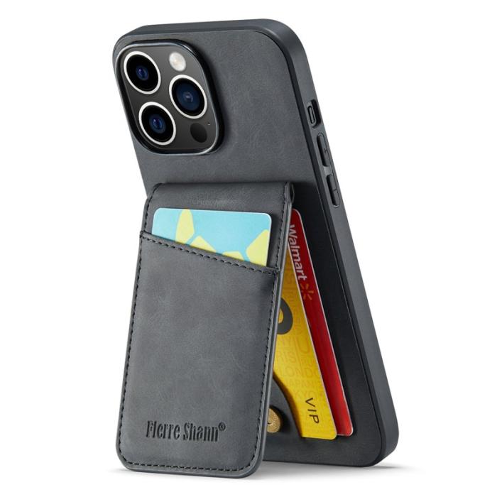 FIERRE SHANN - FIERRE SHANN för iPhone 13 Pro Fodral KonstLäder - Svart