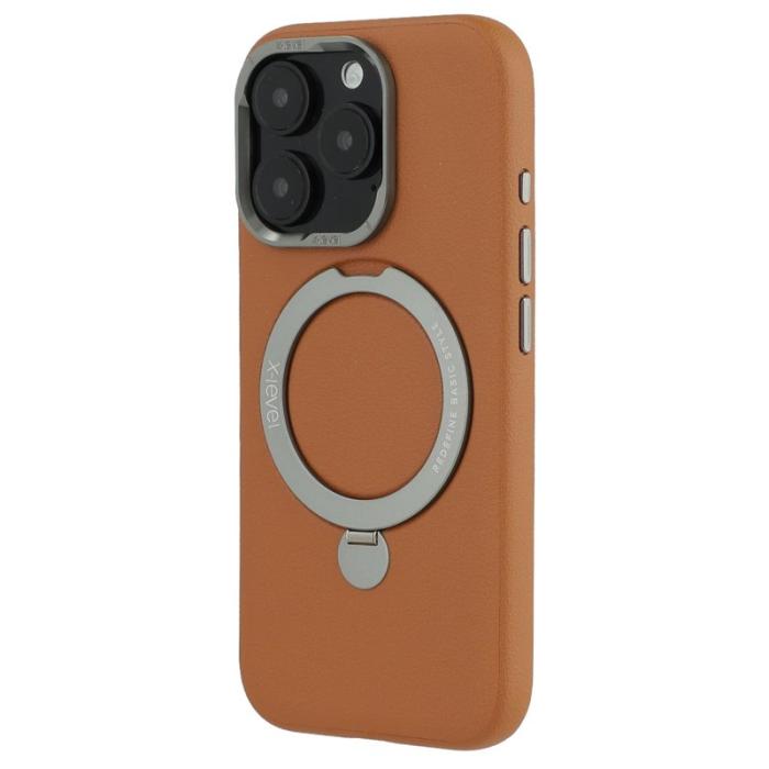 X-Level - X-LEVEL Mobilskal till iPhone 16 Pro med Kickstand - Brun