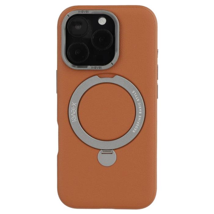 X-Level - X-LEVEL Mobilskal till iPhone 16 Pro med Kickstand - Brun