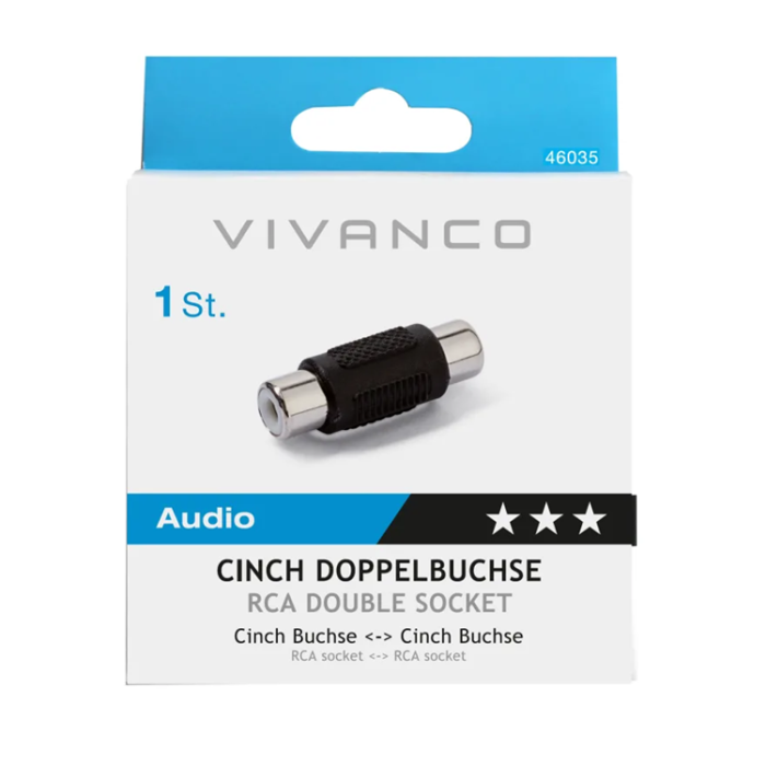 UTGATT1 - Vivanco Audio Adapter 1xRCA Hona - Svart