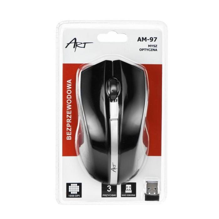 Art - Art trådlös Mus USB AM-97 Optisk - Svart