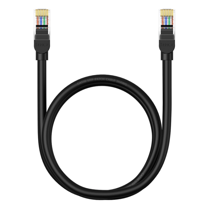 BASEUS - Baseus Cat 5 RJ-45 Ethernet-kabel 1000 Mb/s 1 m - Svart